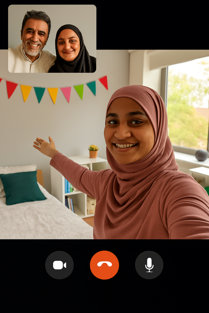 Bangladeshi Parents On A Video Call Smiling