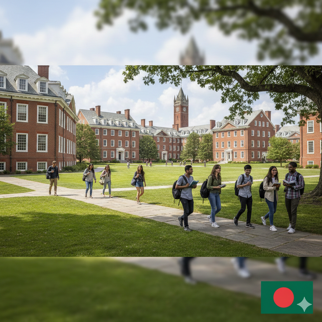 Wide shot of a famous US university campus